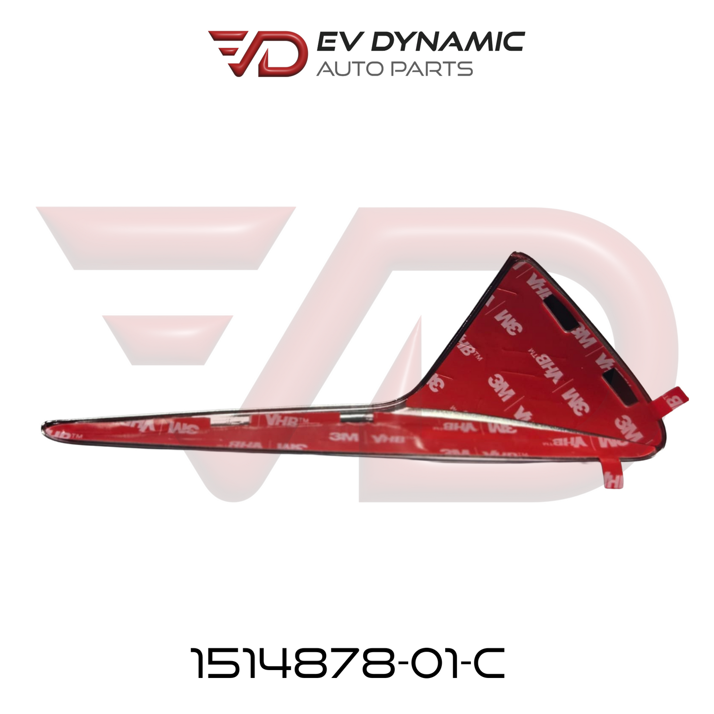 NEW OEM Tesla M3/Y/S/X Side Repeater Trim - Chrome Aero Rib - Right Side 1514878-01-C