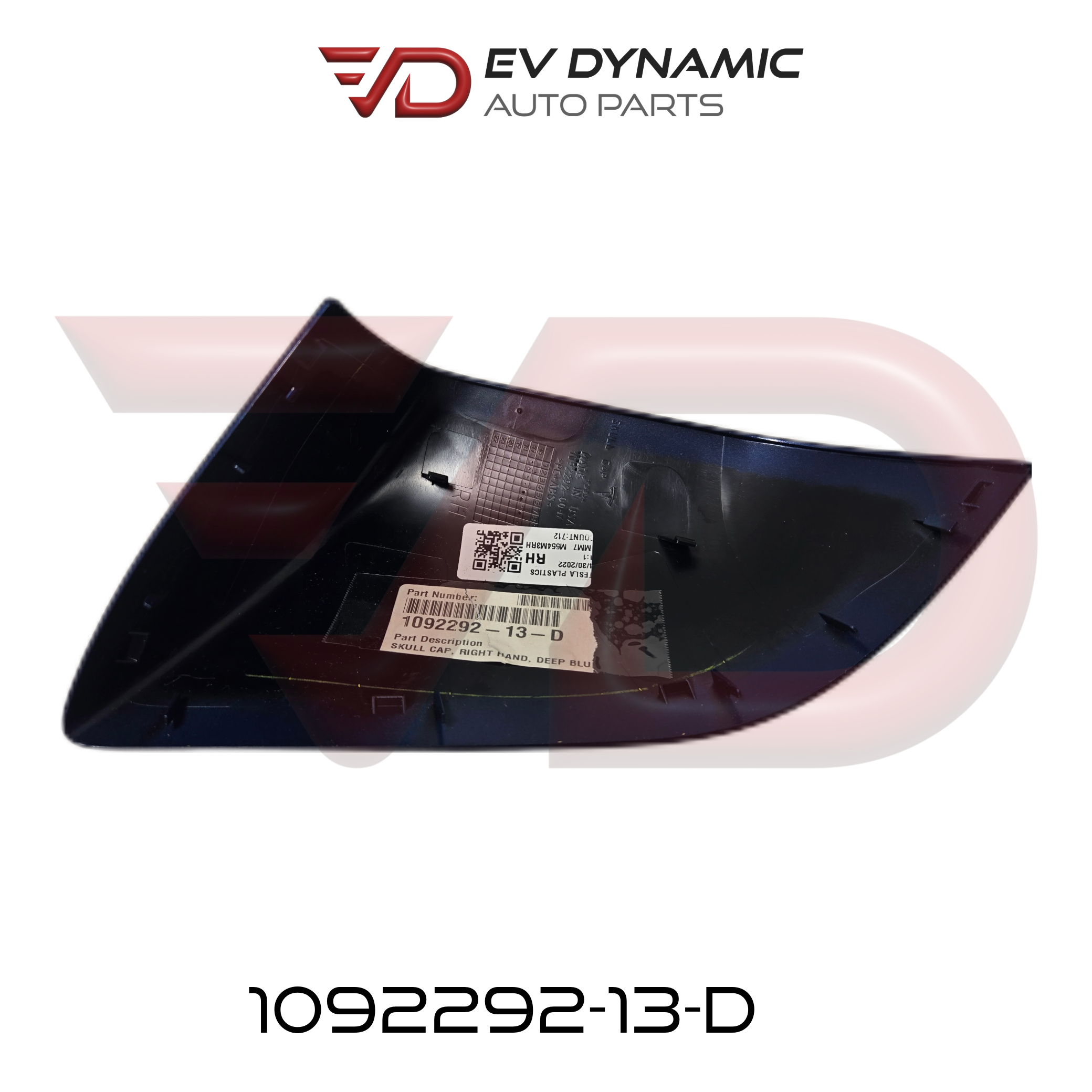 NEW OEM Tesla Model 3 Exterior Mirror Skull Cap Right Hand Deep Blue Metallic 1092292-13-D